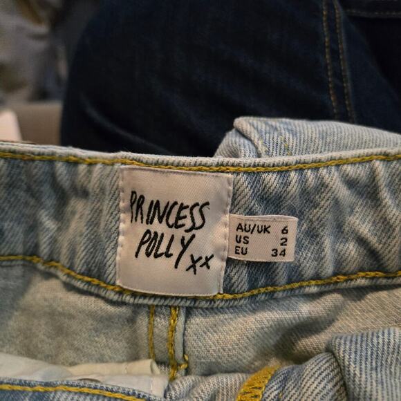 Princess polly jeans womens size 6 blue distressed straight leg light wash denim - Picture 7 of 9